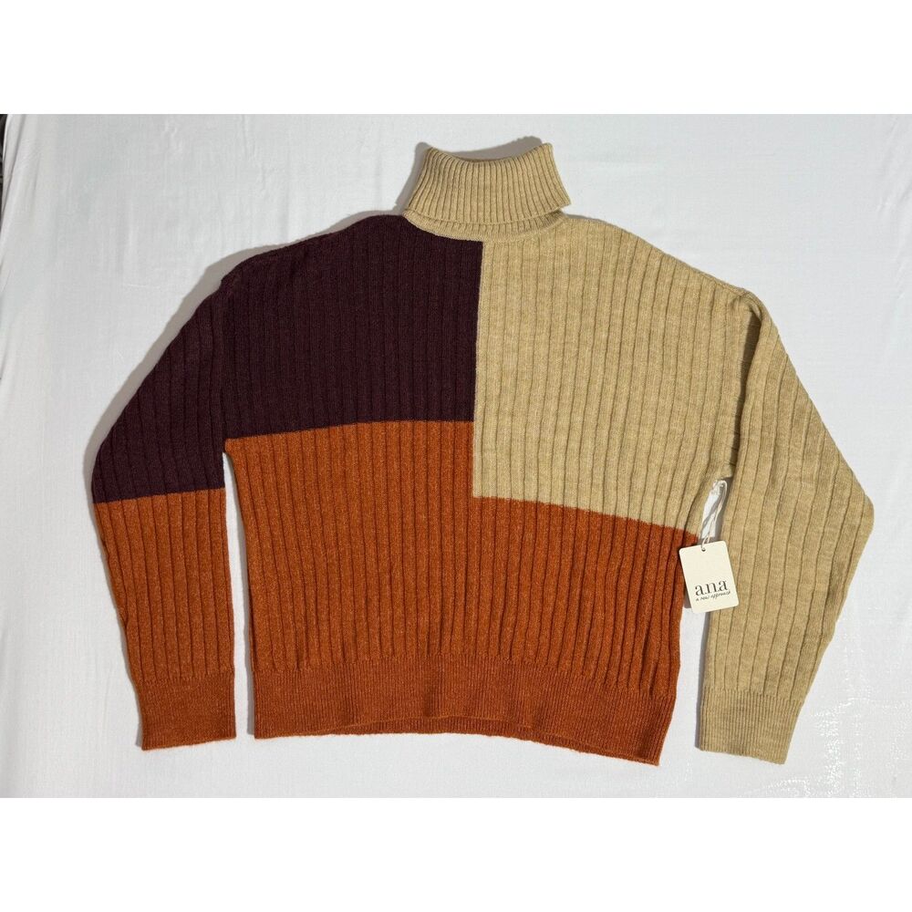NWT Fall Color Block Turtleneck | Size Medium